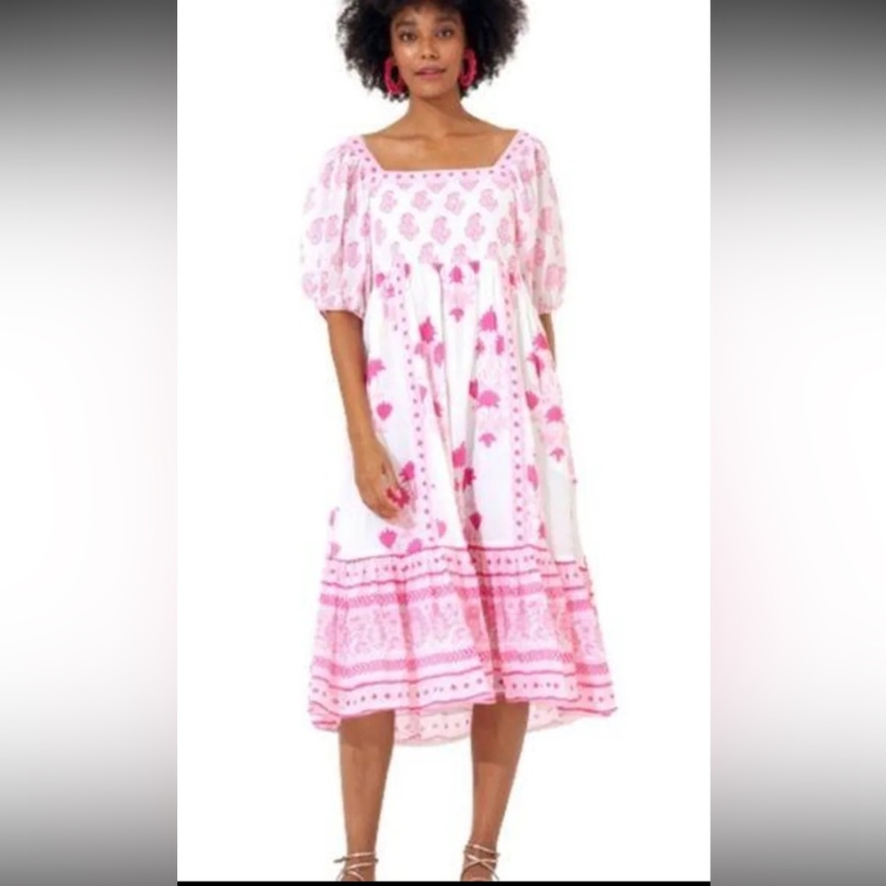 NWT Oliphant Puff sleeve midi Jaipur Pink XS
